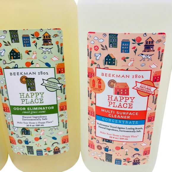 Beekman 1802 Happy Place 3 Odor Eliminator & 1 Multi-Surface Cleaner 20 Oz Lot - Picture 2 of 4